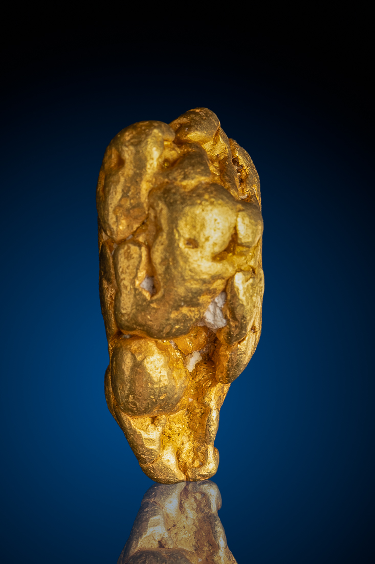 (image for) Very Rare Tapered Shiny Natural Gold Nugget, American River, CA - 20.33 grams